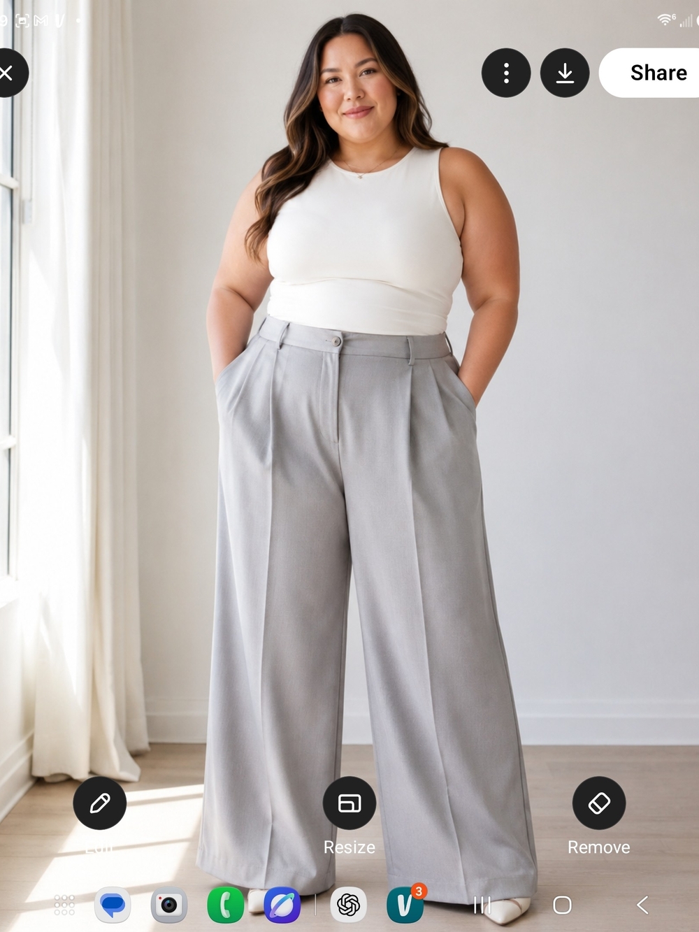 J. Crew Wide-Leg Pleated Trousers in Light Gray